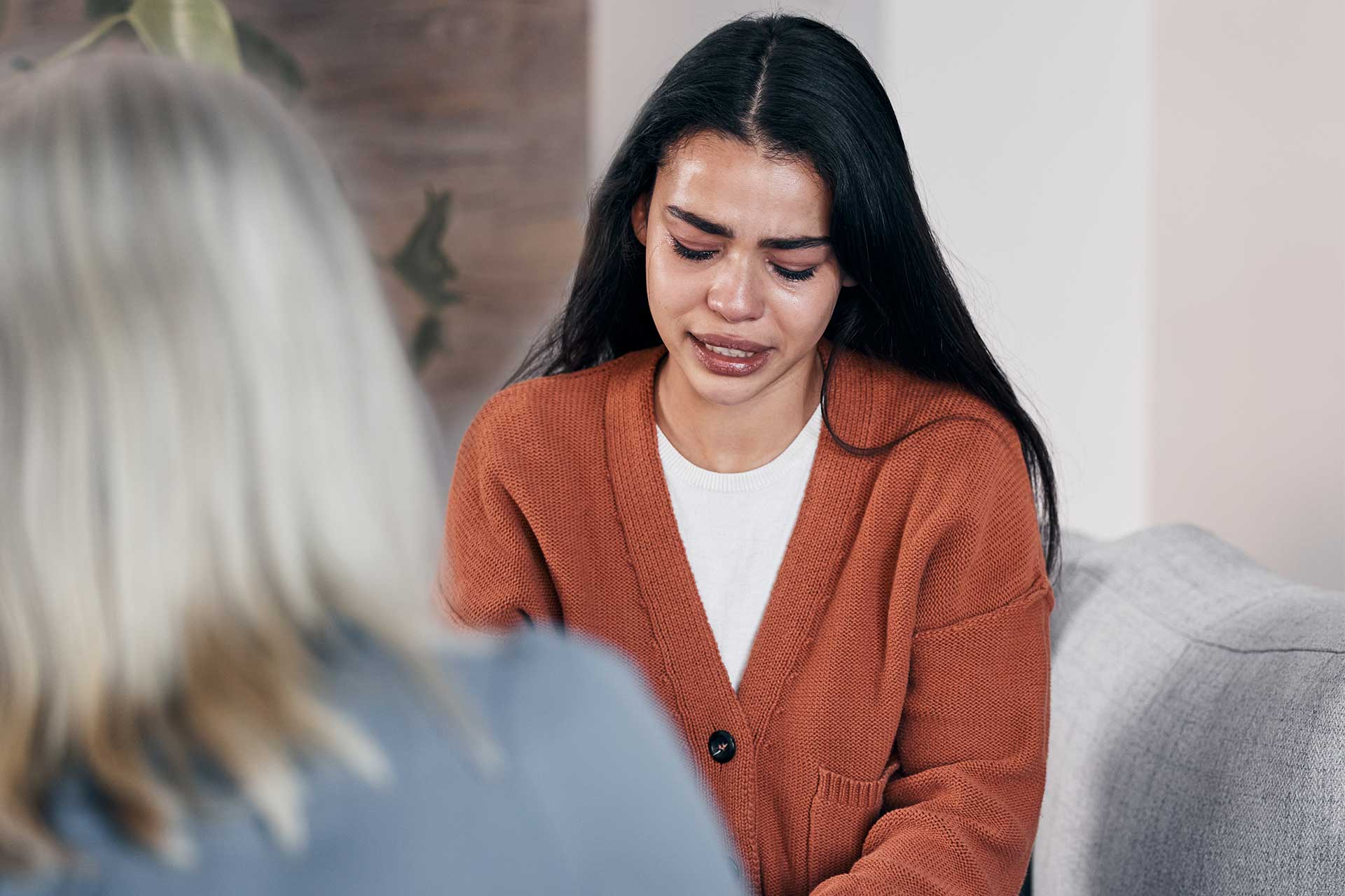 sad woman therapist